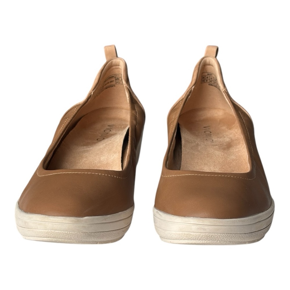 Vionic Jacey Ellery slip-on wedge heel closed toe dark brown leather shoe | 10 - Picture 5 of 12